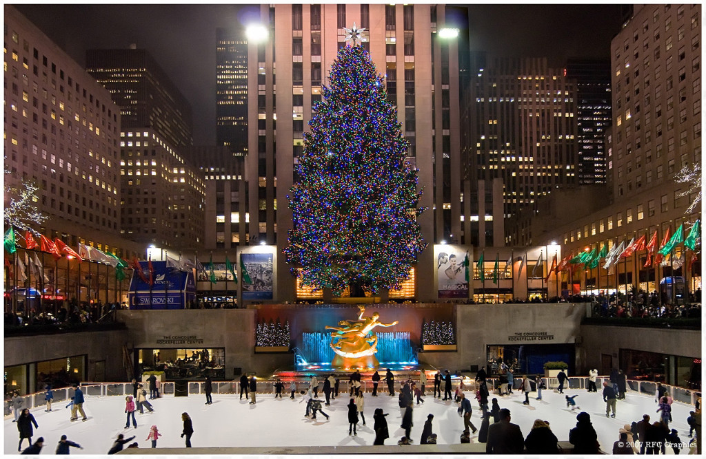 ロックフェラーセンター　クリスマスツリー　ニューヨーク